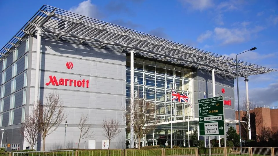 The boy was found in the pool at the Marriott Hotel near Heathrow Airport
