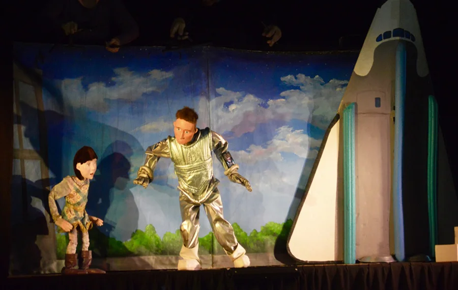 No Strings Marionette Company entertained community youth with a puppet show on Friday at VSC’s Lowe Lecture Hall in Johnson. Image: Joe Healy ©2019