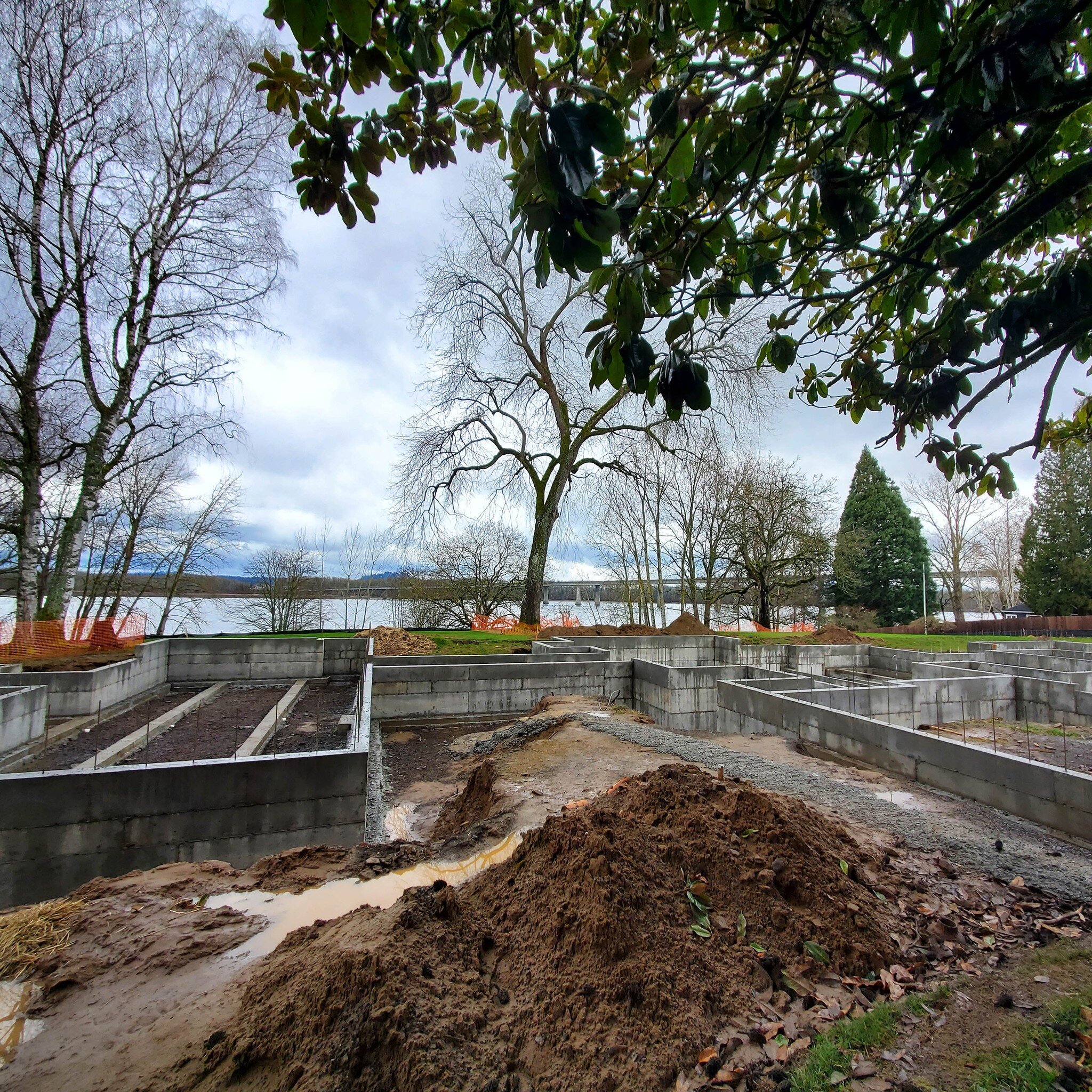 foundations are set at the river house #modern #washington #home