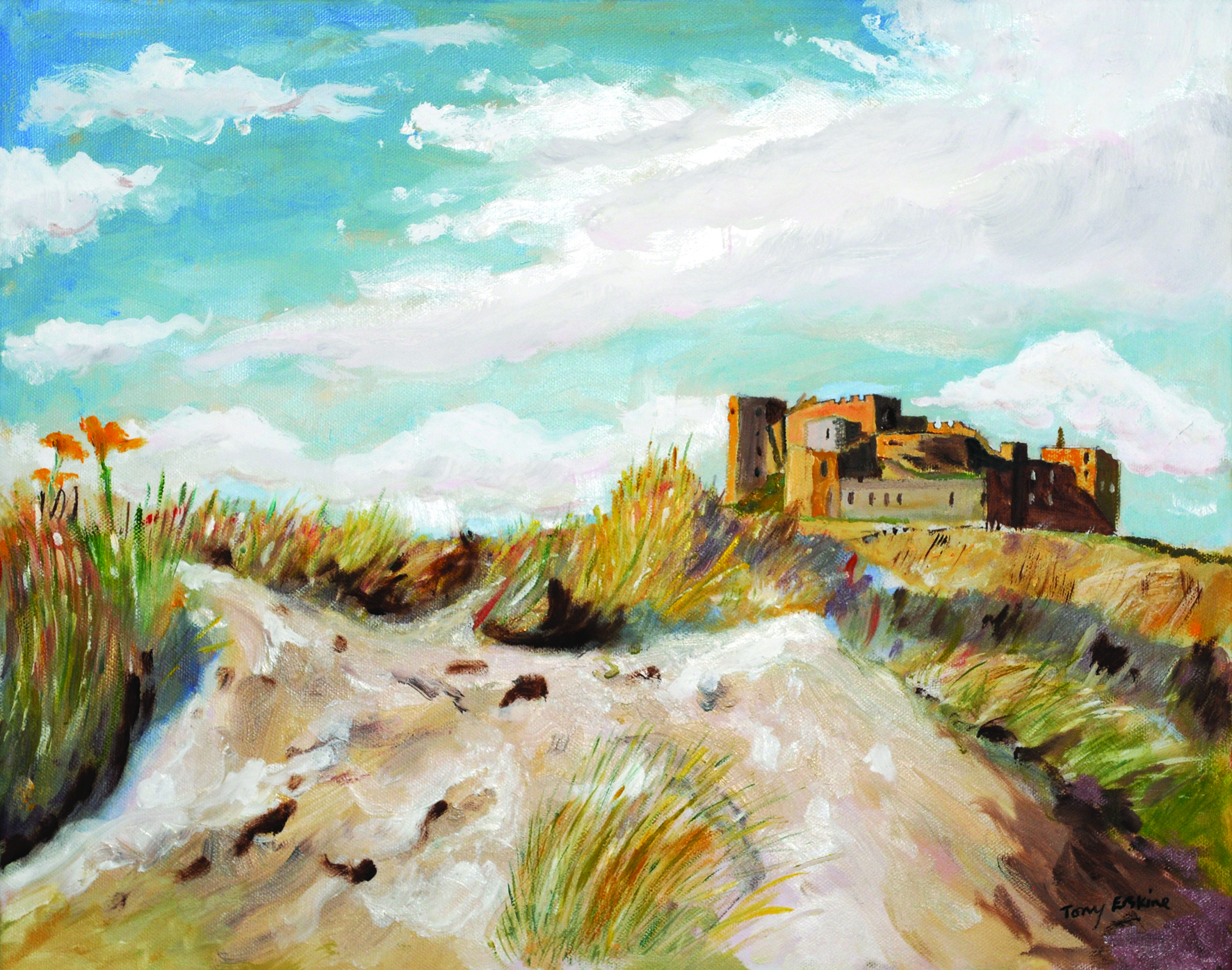  Bamburgh Castle  Oil on canvas, framed  50 x 40cm 
