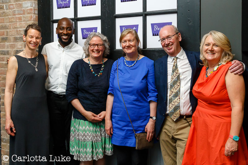 Ibrahim, second from left, at the opening of the Depot with our client and other members of the BFF design team