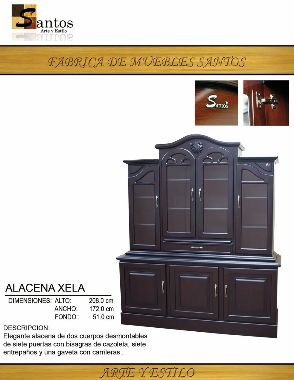 Alacena Xela — Muebles, Alacenas, Roperos, Recámaras, Centros de Entretenimiento Muebles Santos