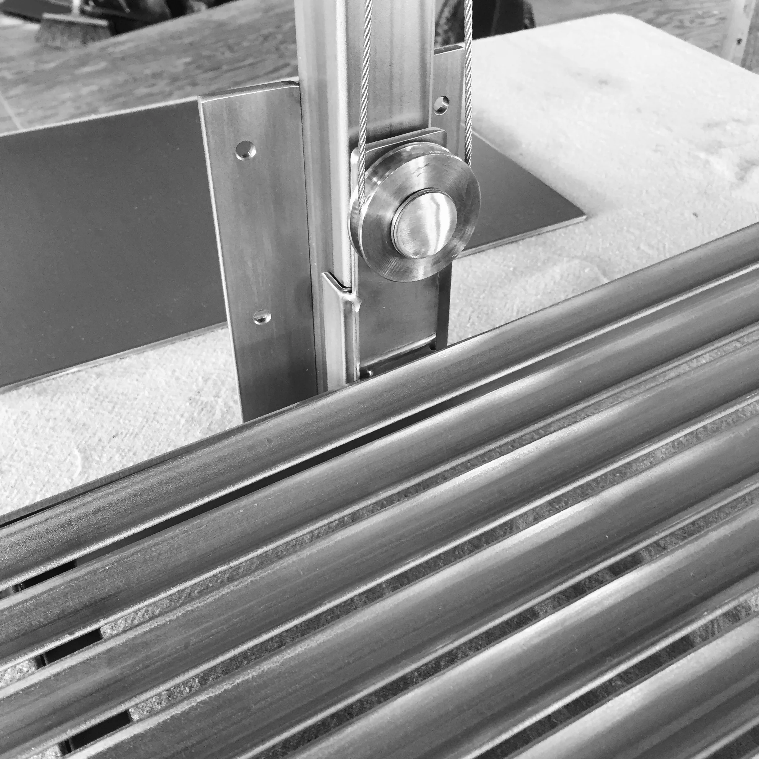 Custom pulley design for a 54” grill