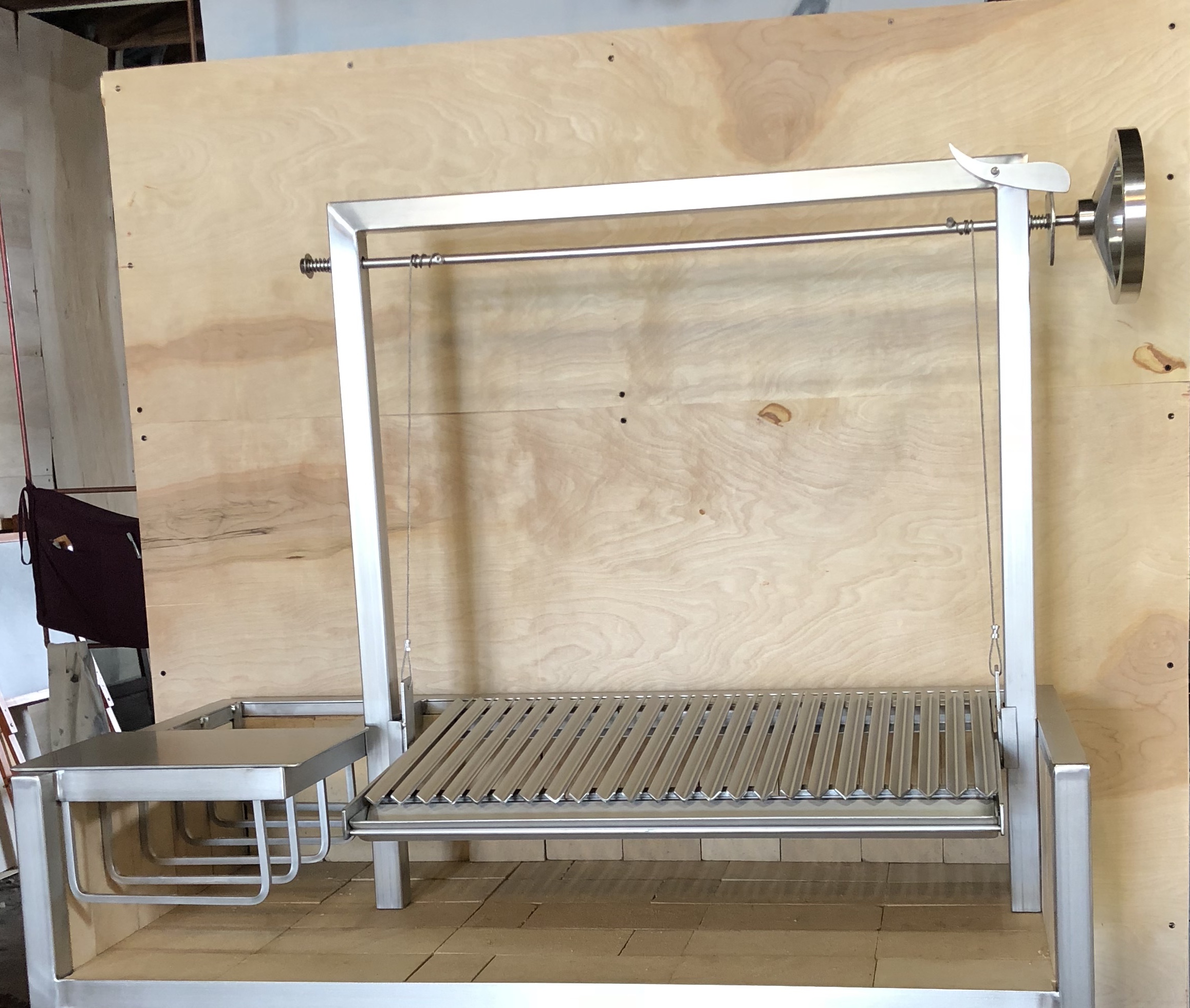 Argentine style, standalone Firebox grill system in stainless steel