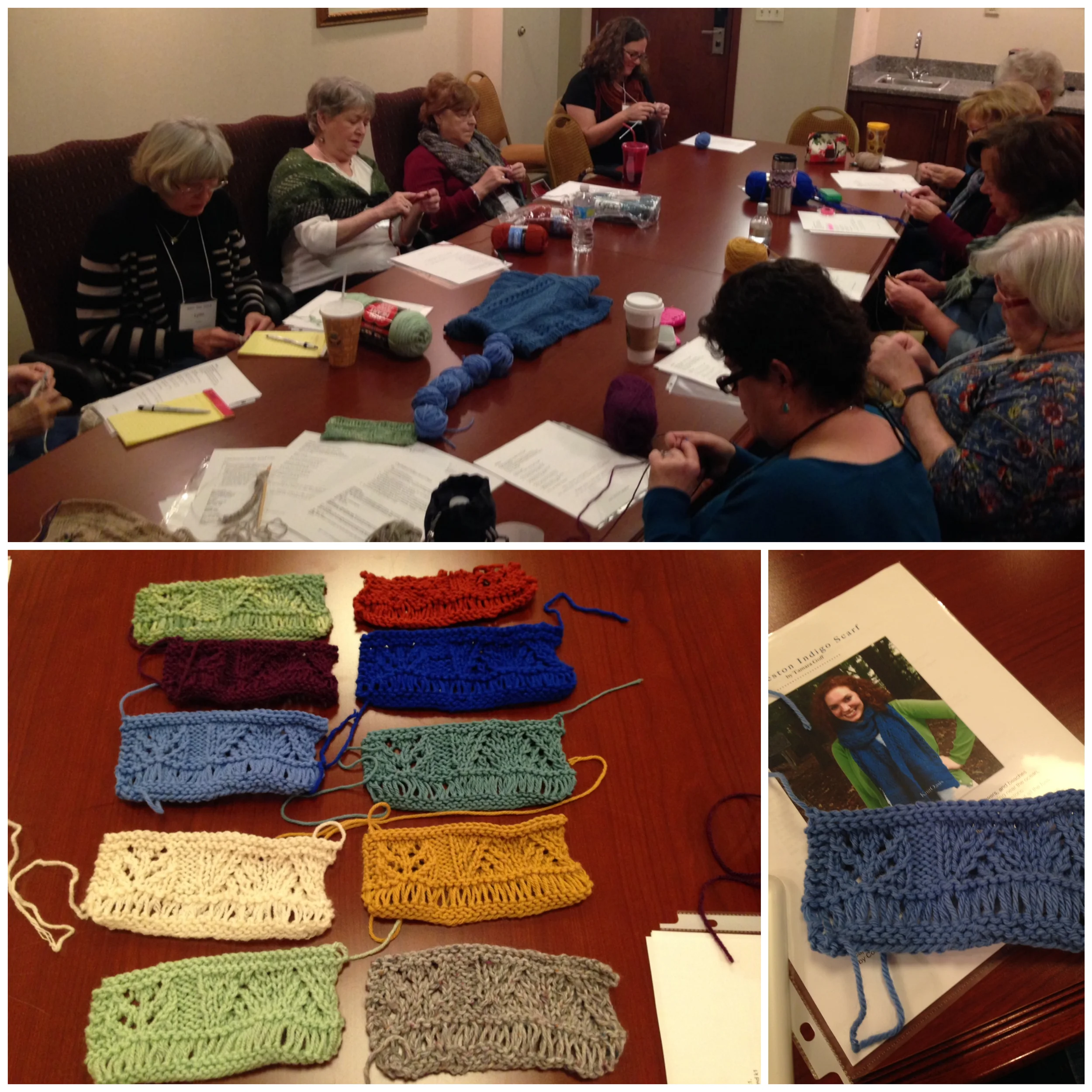 Charleston Scarf class and their great swatches!