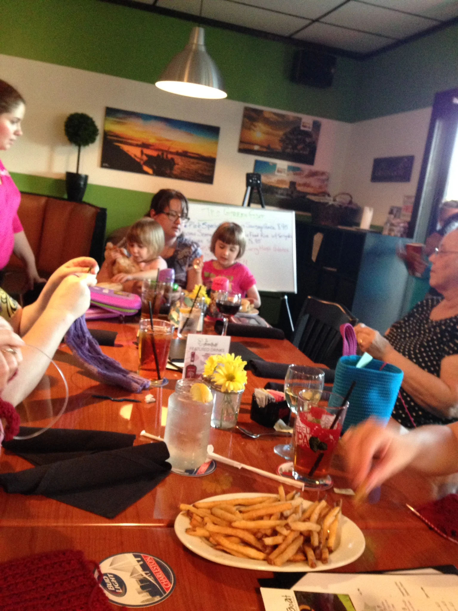 The Green Goat was delicious and very accommodating of our group of knitters. And our knitting.