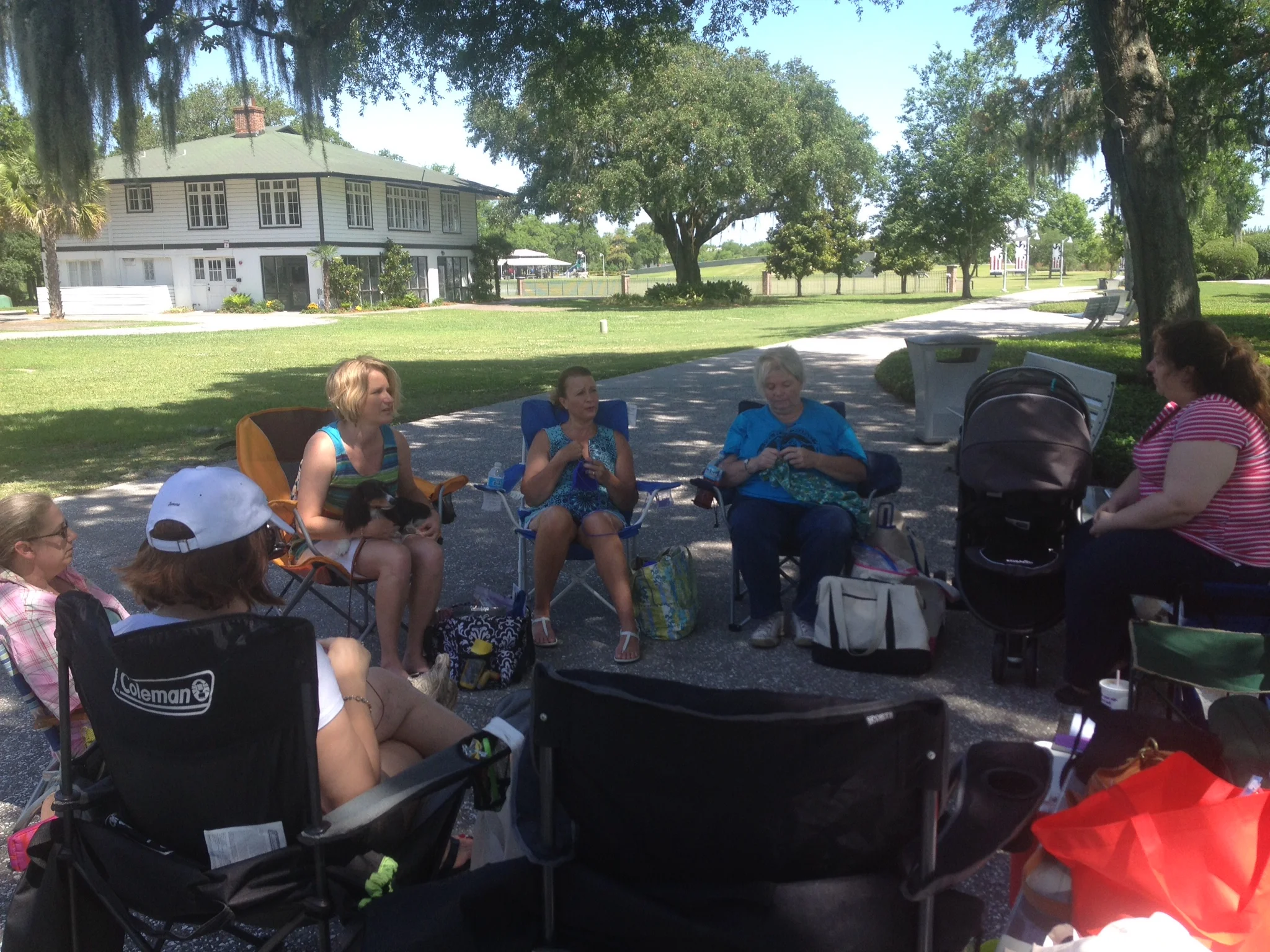 There are panama houses and vintage officer's quarters all over the area alongside the park, which used to be part of the Charleston Navy Base and Naval Shipyard.
