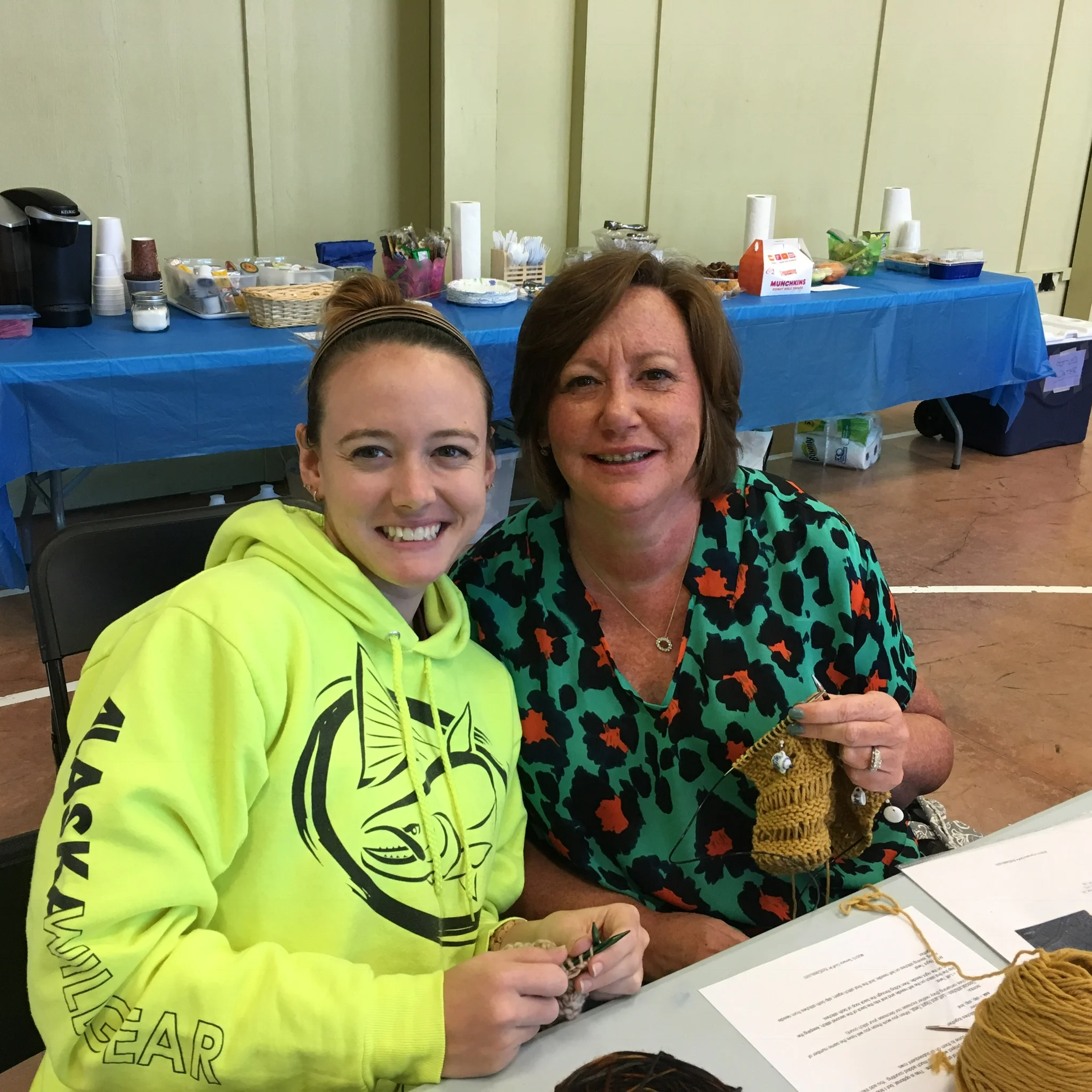 I admit I'm partial to mother/daughter knitting teams. Cindy and Amanda are so sweet, and if you ever need any fabulous stitch markers, Amanda's got you covered: Manda's Markers