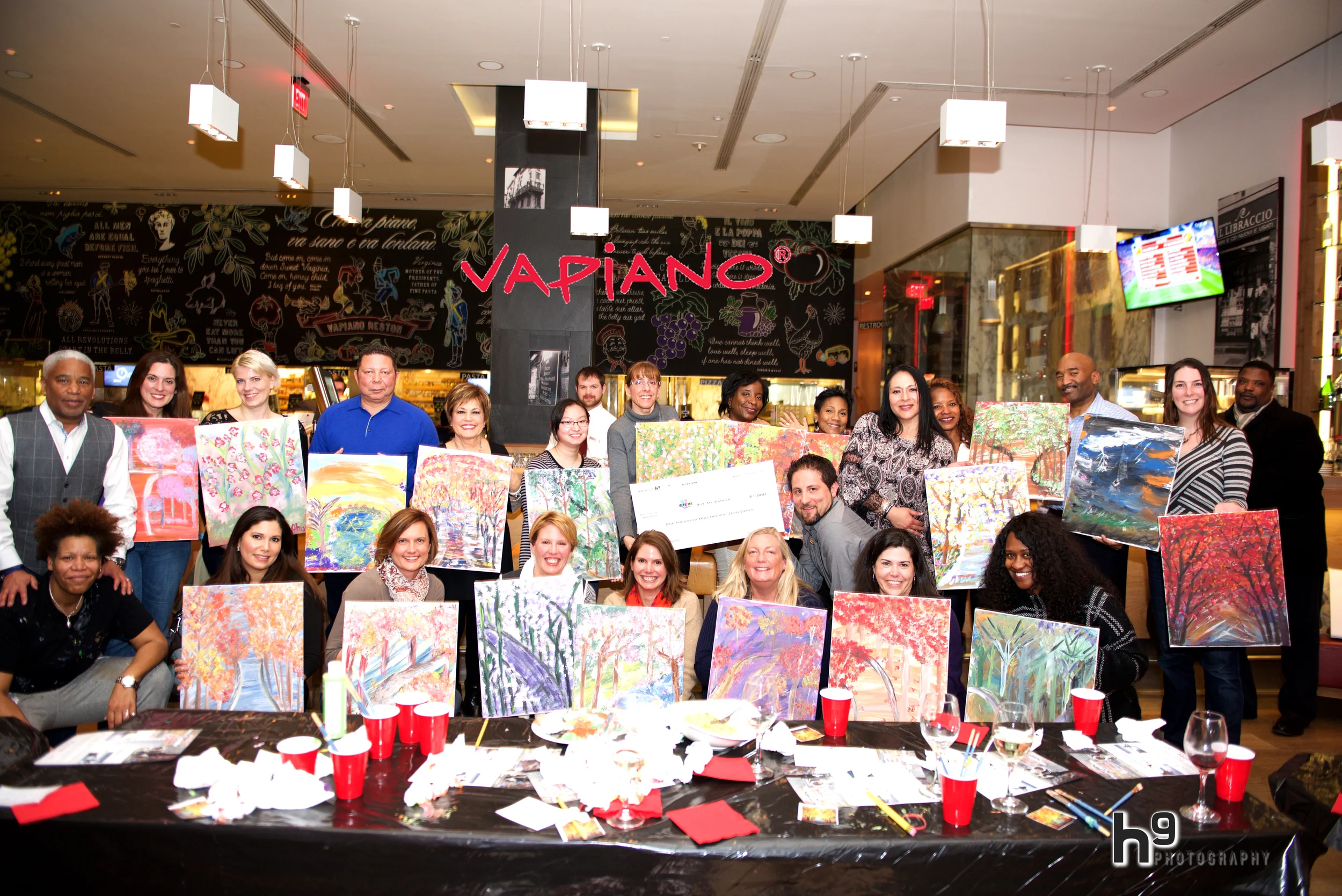 Vapiano x H9 Interactive + ArtbytheGlazz Paint and Sip FUNdraiser