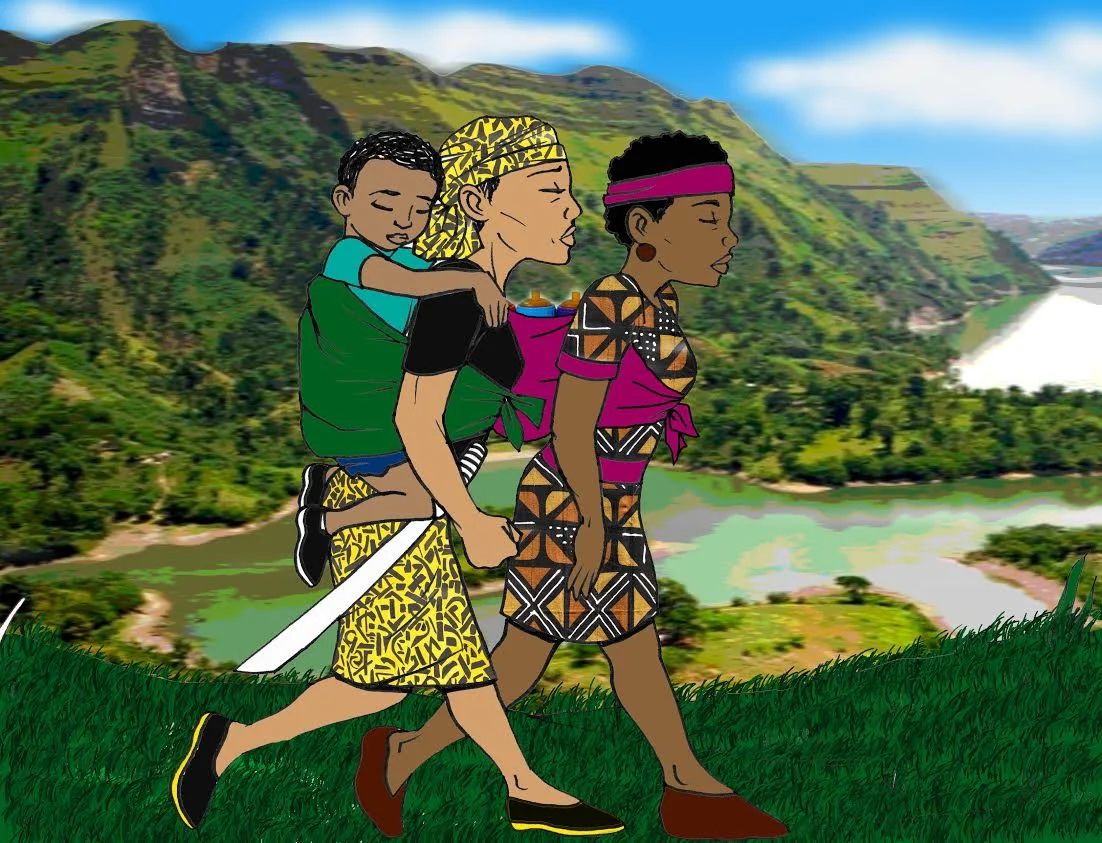 My Grandma carrying me to the nearest hospital which was 40 miles away in Haiti