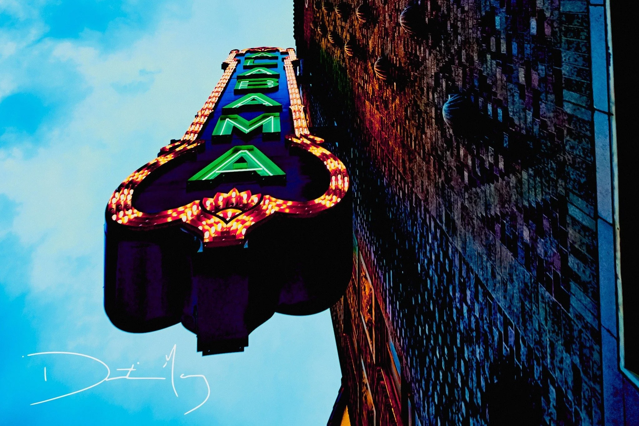 Ala or Bama?

*Artist's Note:

I notice, on a zoom in, this photo, taken in 2019 edited in 2022, now a staple piece in my prints line-up, is, indeed, a smidge crooked. 

V2, I'll rerelease with the sign angling in towards the center - bc center is yo