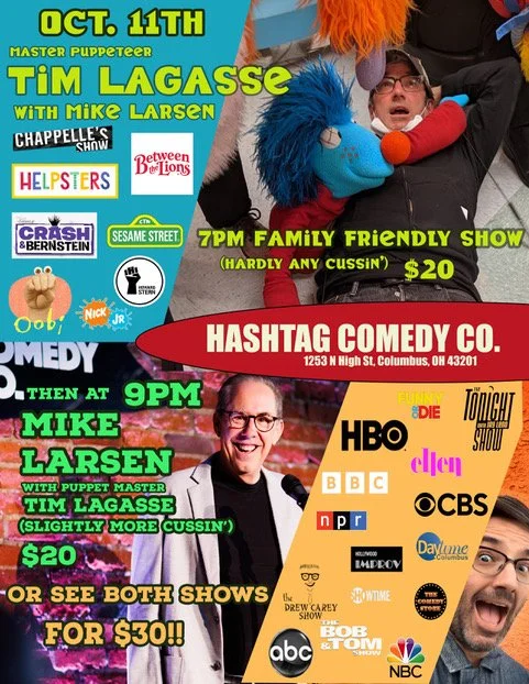 Mike Larsen with Puppet Master Tim Lagasse