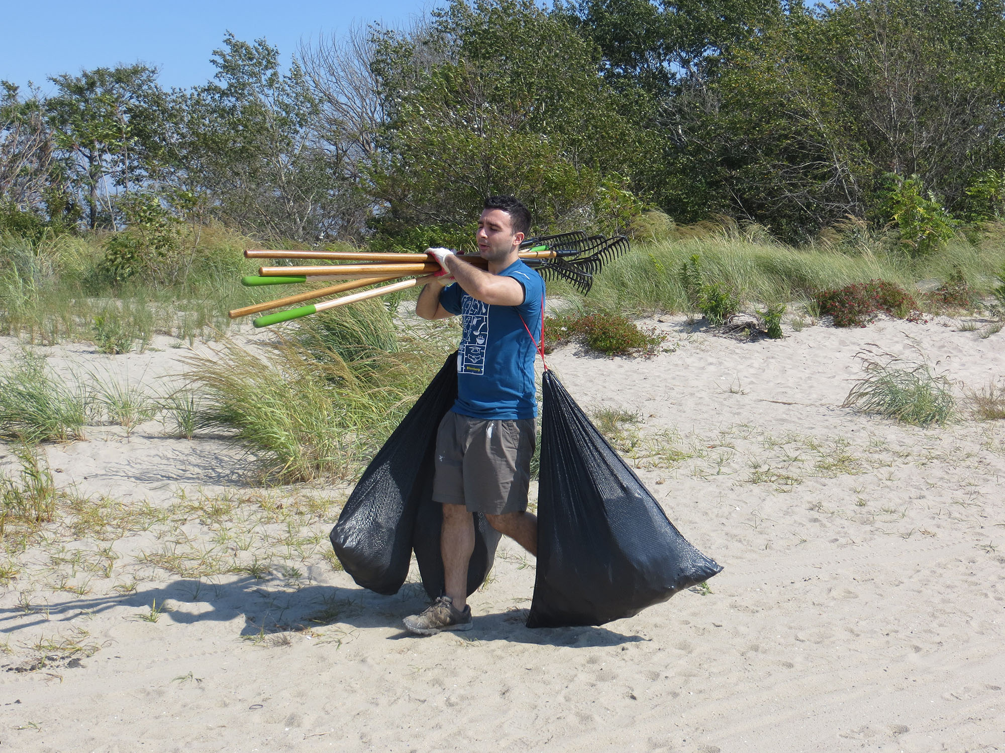  Volunteers remove 44 bags of debris during the Annual NY State Beach Cleanup Day. 
