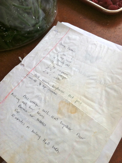 What a good recipes look like, stained, worn and loved.