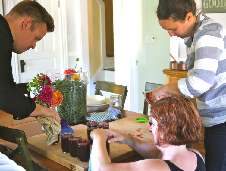 The lovely canning crew hard at work!