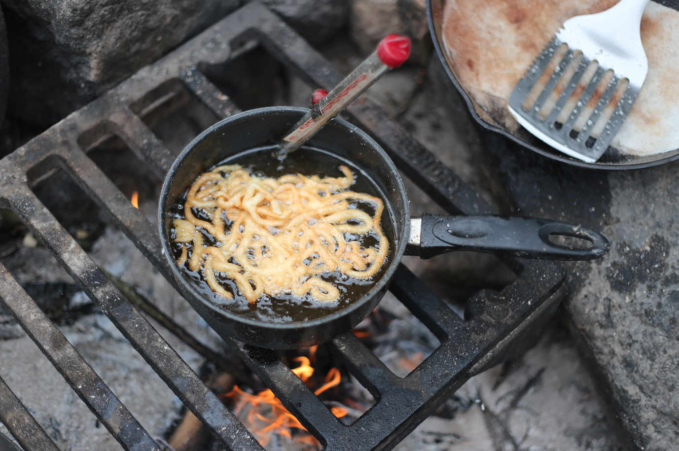 campfire funnel cakes/doughnut left overs