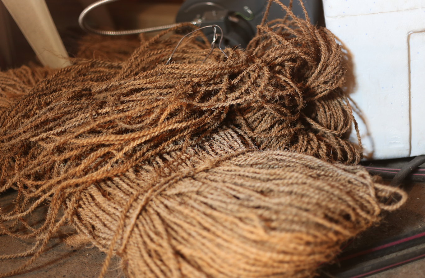 Hop twine or Coir Yarn, a waste product from coconut husk.