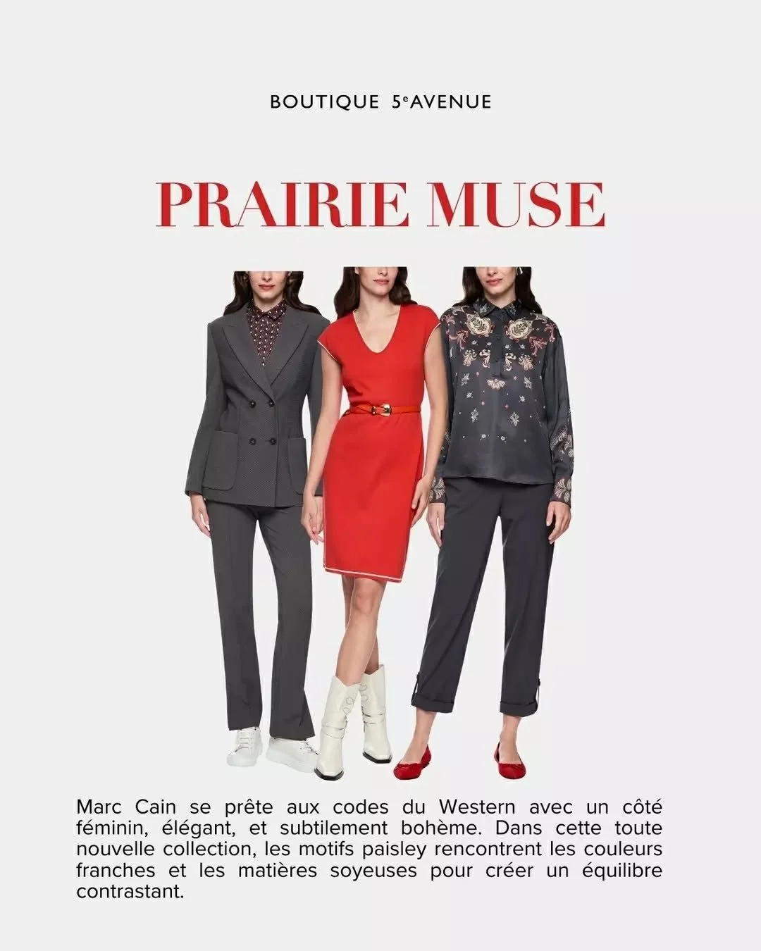 Confident femininity 🌹

Marc Cain makes a bold comeback for spring 2026 with its brand new Prairie Muse collection. A perfect blend of Western style, bohemian spirit, and modern femininity.