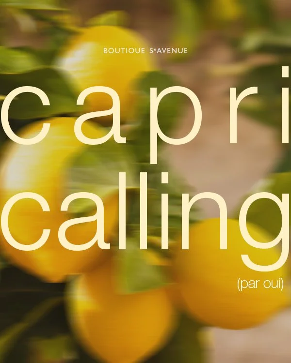 Les citrons, la mer et les olives 🍋

Oui d&eacute;voile sa capsule Capri Calling, une ode &agrave; l'esprit d&eacute;contract&eacute; de l'&icirc;le italienne. Des silhouettes ind&eacute;modables, revisit&eacute;es avec une palette vibrante et un es