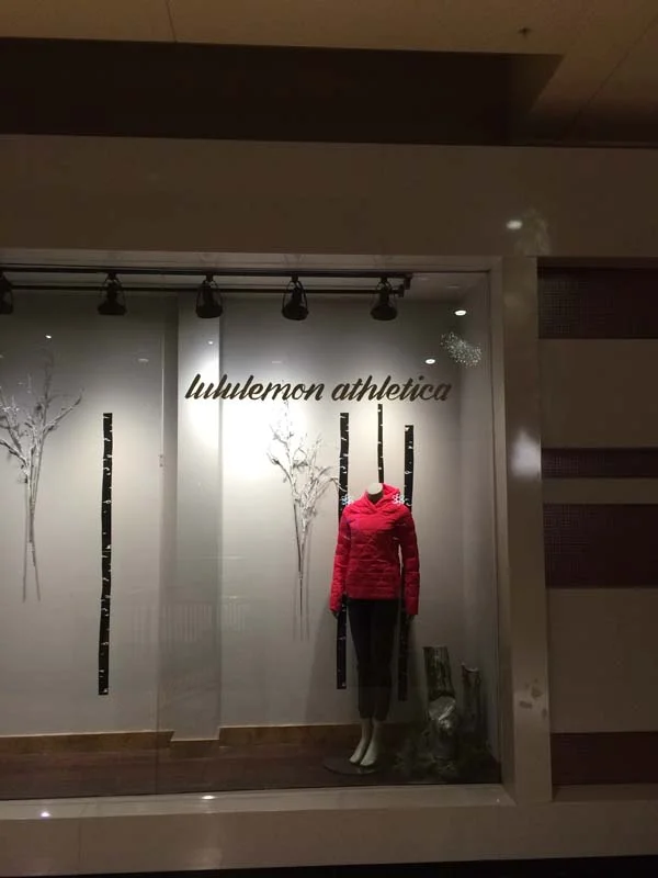 Lululemon store window lettering