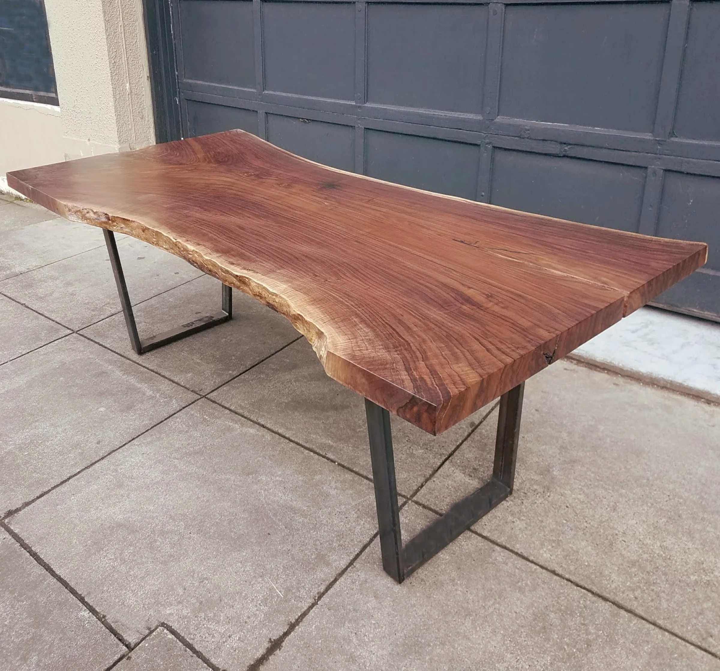 DARK WALNUT SINGLE SLAB TABLE 106.5"x 45-51"x 30.5" $8500.00