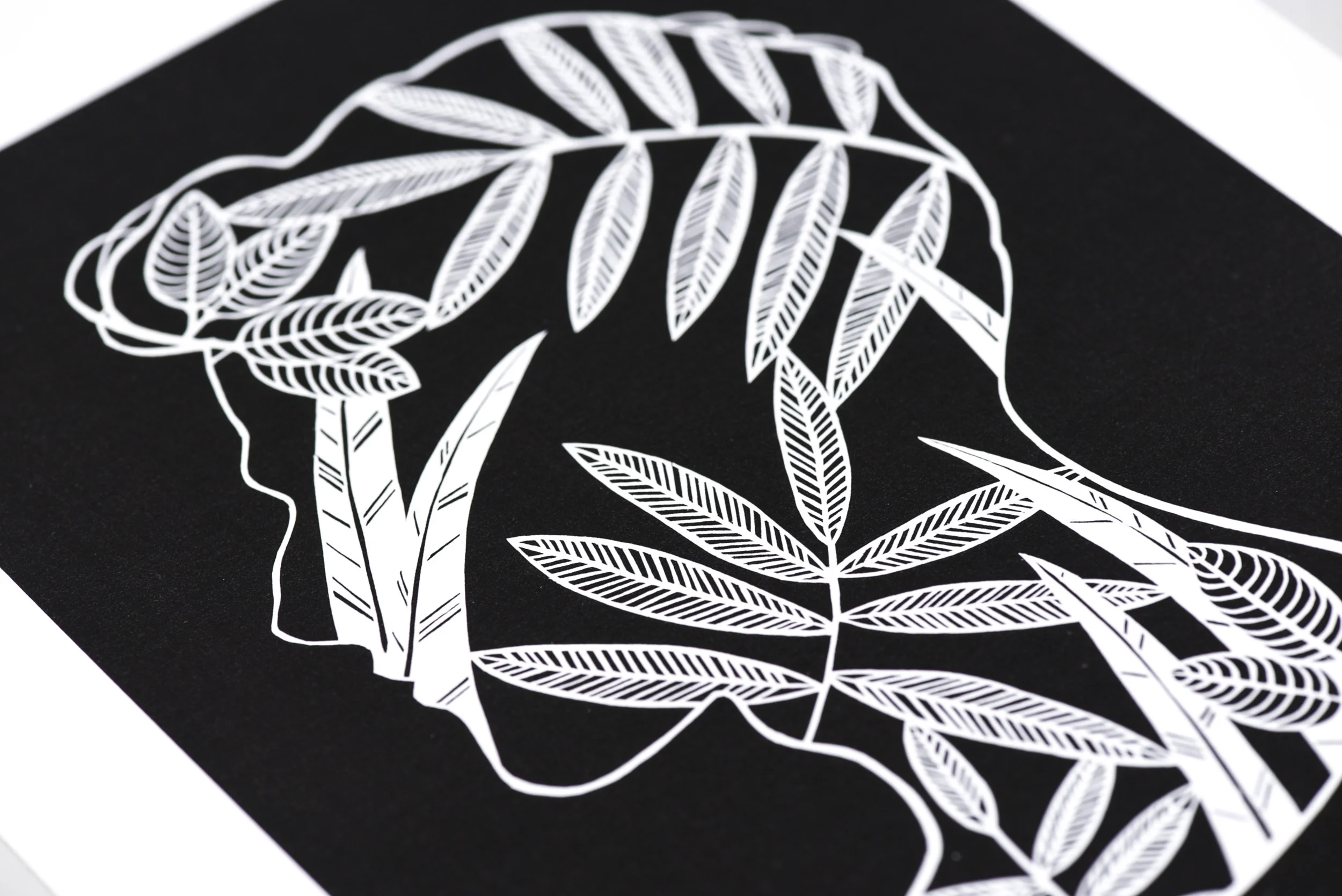 Hannah Isabel Lewis Botanical paper craft art print detail