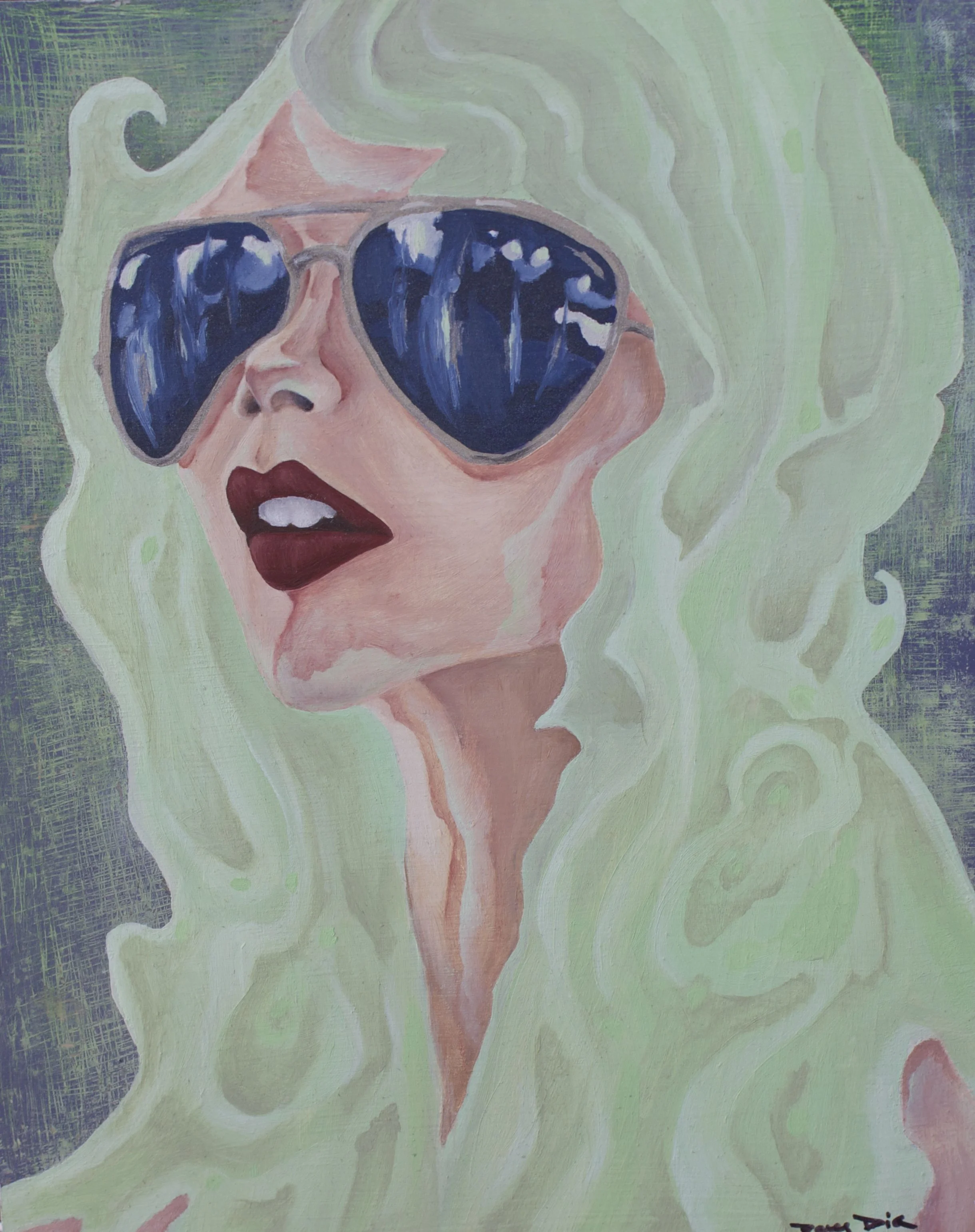 Her Glasses 12x9 Mixed Media