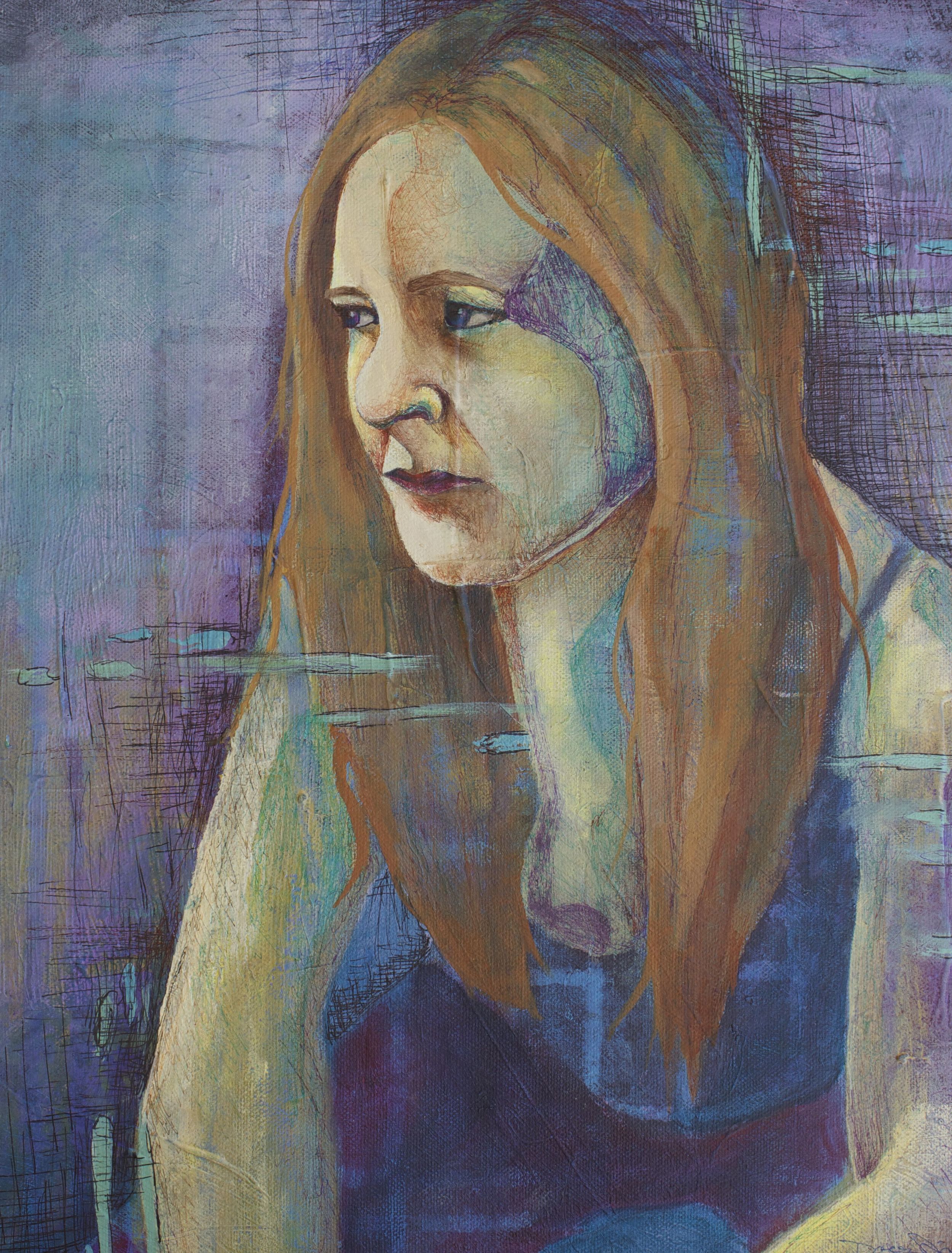 Layered Beauty #3 14x11 Mixed Media by Dacey Dia Villarreal www.daceydia.com