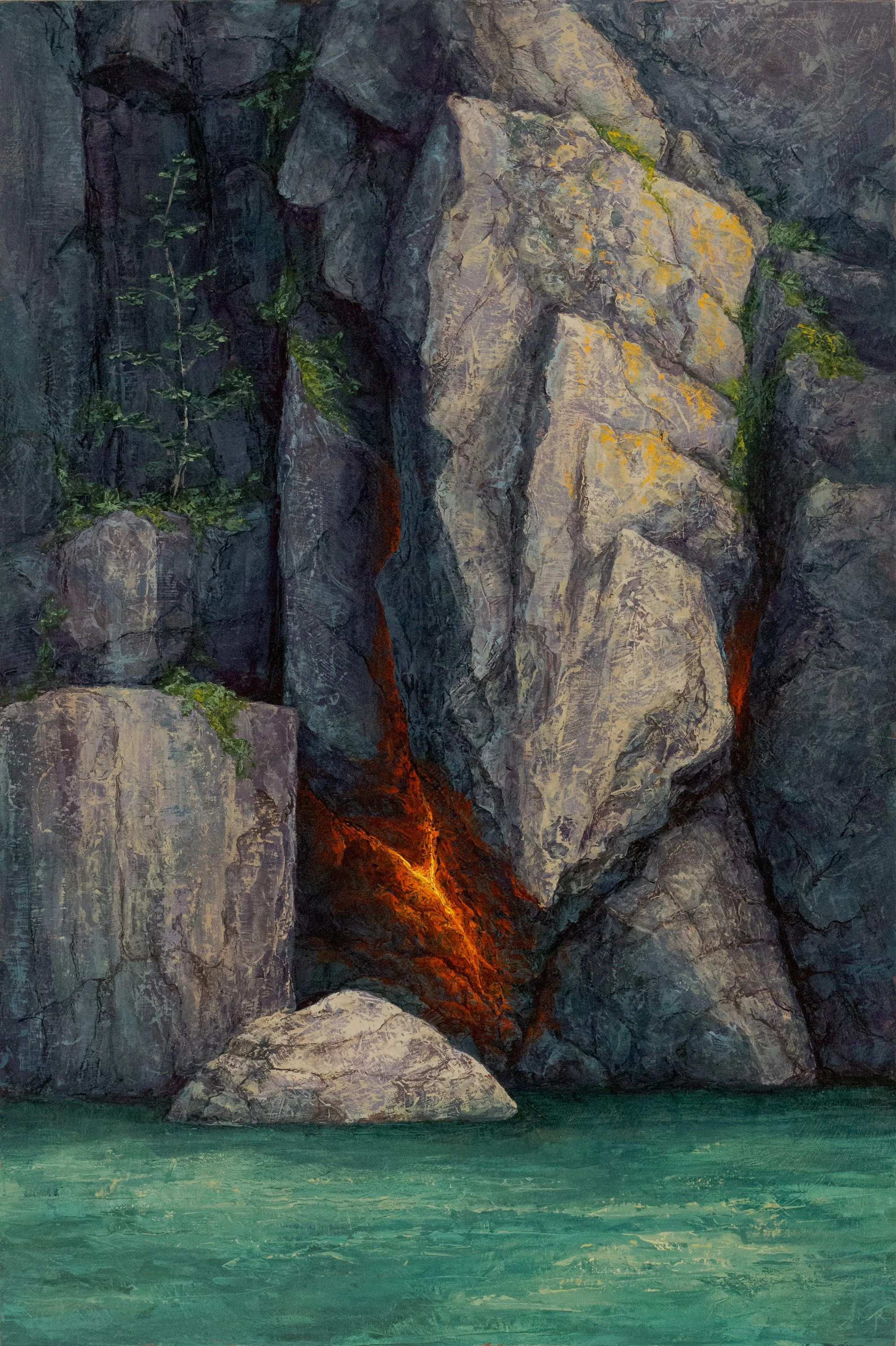 Might As Well Be Forever
 - 2026
 - Oil on copper-leafed panel
 - 36x24
 - $2580