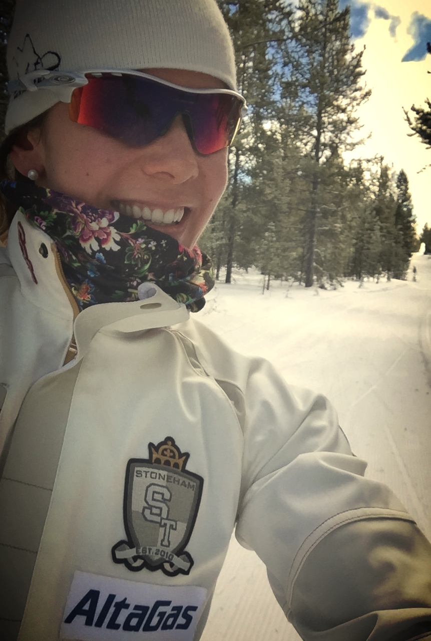  Beautiful ski under sunny skies! Stoneham gear and Buff keeping it extra fresssshhhh.&nbsp; 