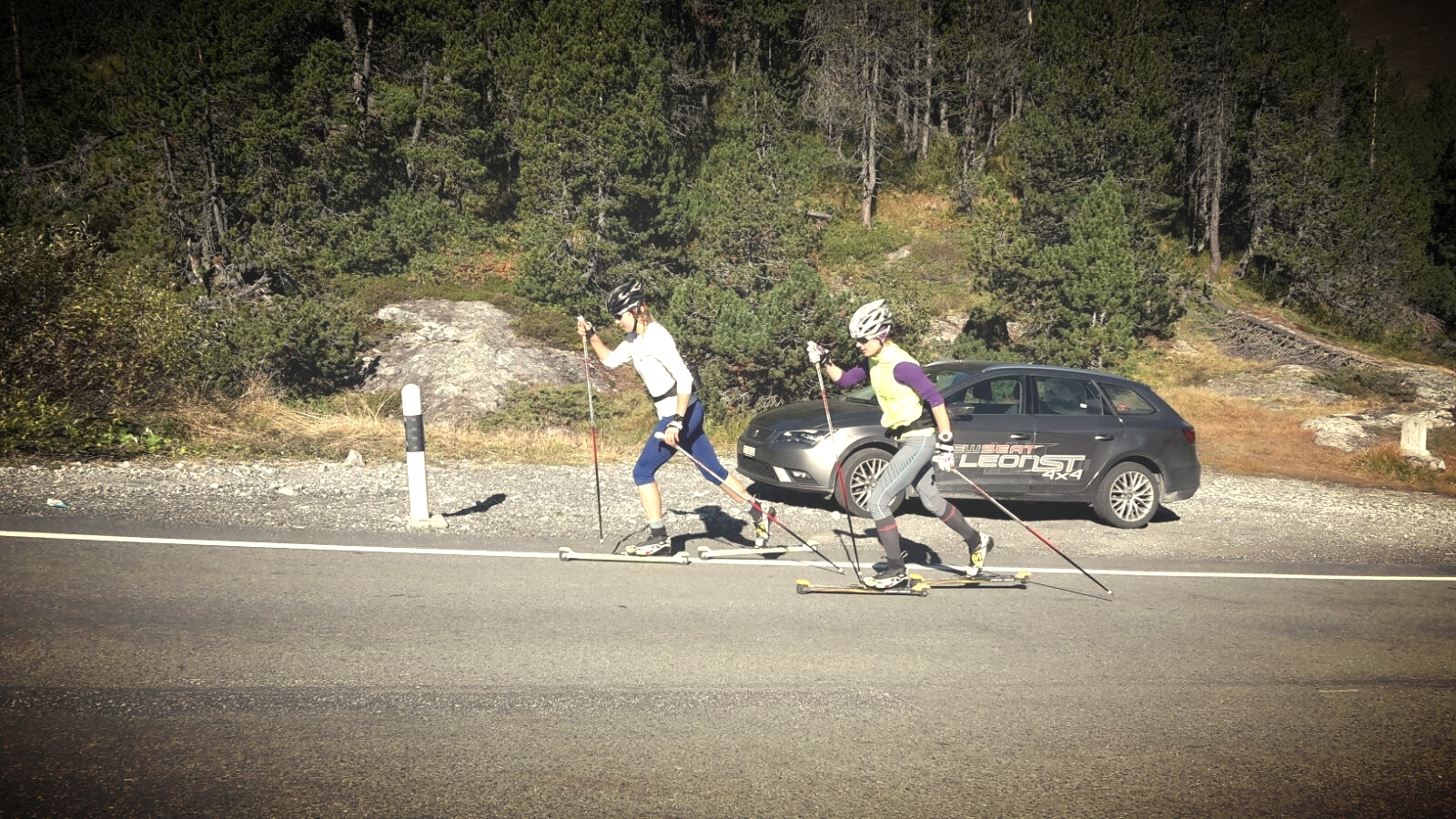  Won't be many more opportunities before winter to ski up Albula Pass. Seraina Boner and I.&nbsp; 