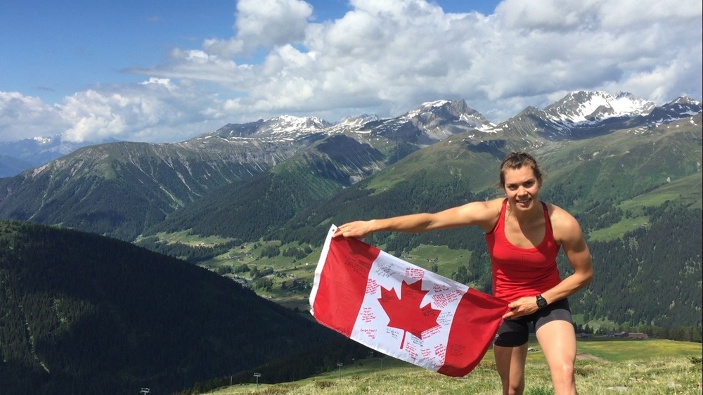  Celebrating Canada Day from afar on Jakobshorn in Davos 