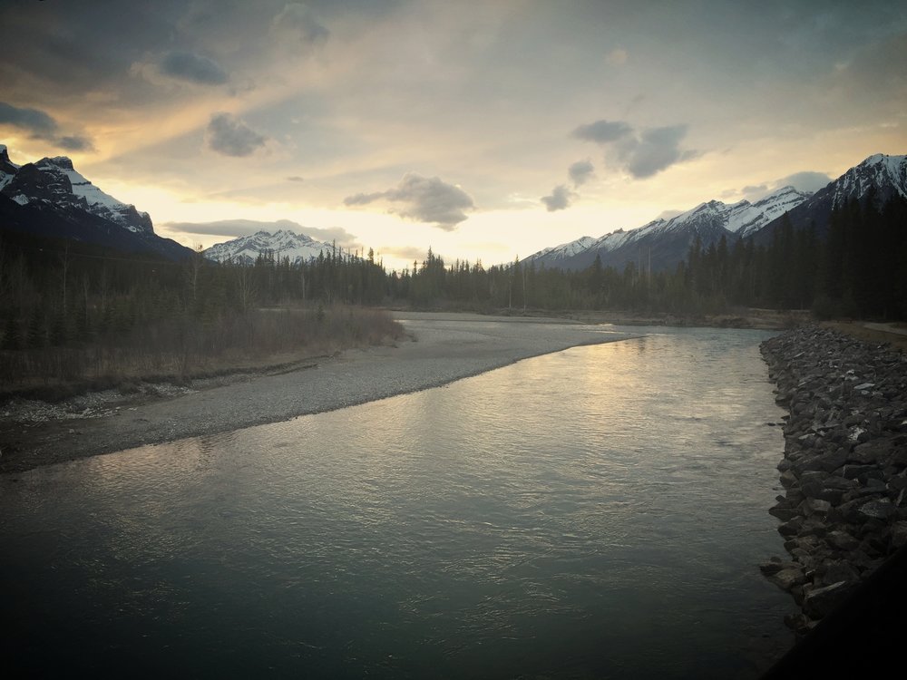  Taken from the Engine bridge in Canmore, looking West towards Cascade mountain in Banff. Ahh Spring time in the Rockies.&nbsp; 
