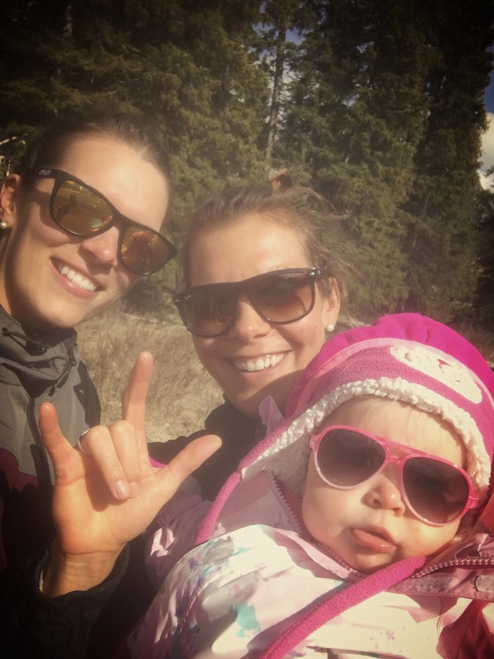  Walking with some rock stars. My sister, Ange, and niece, Evia. This little peanut is my new favourite bundle to hang with. So much love!! 