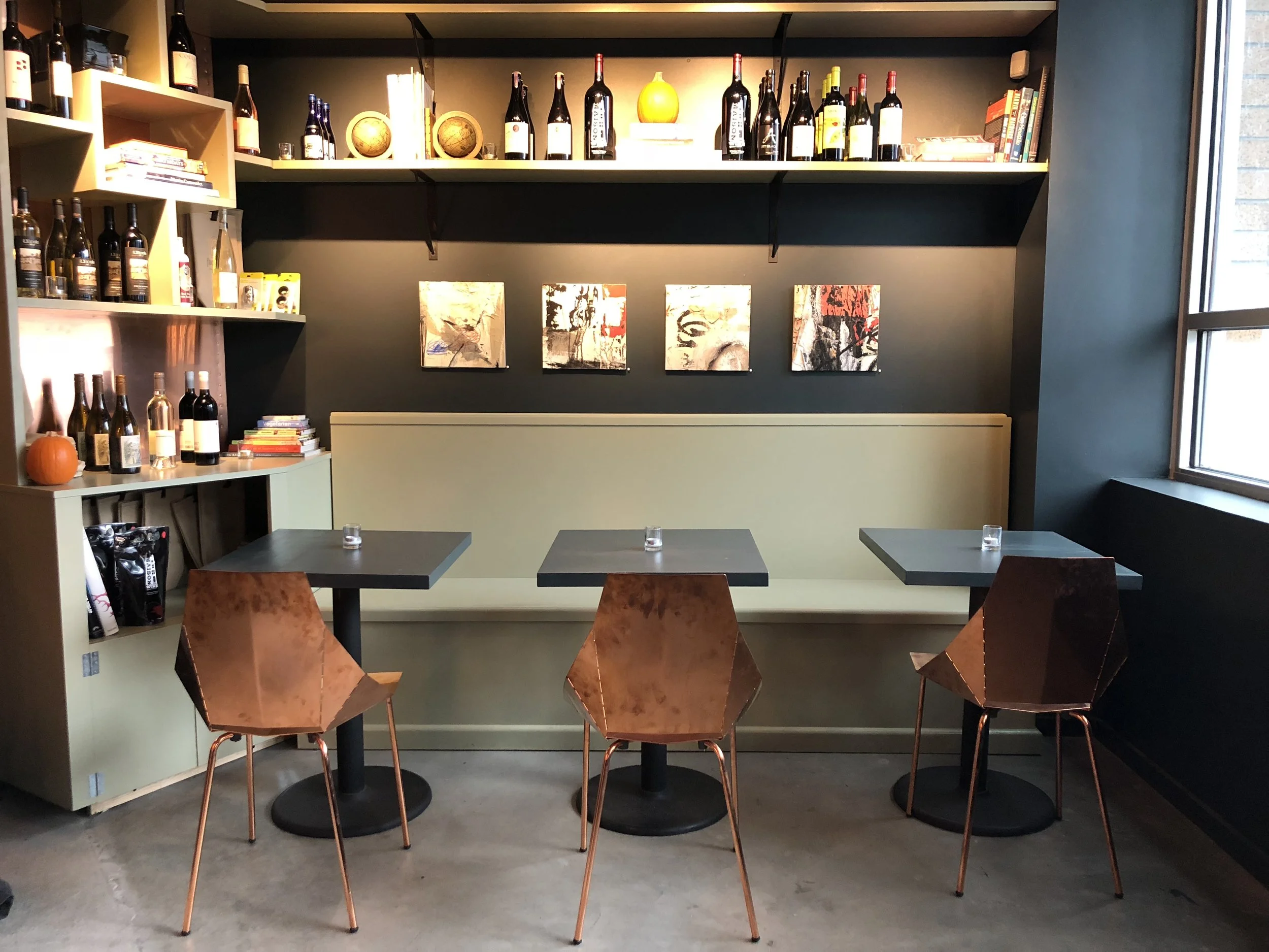 Installation view of Footprint Wine & Tap, Seattle, WA