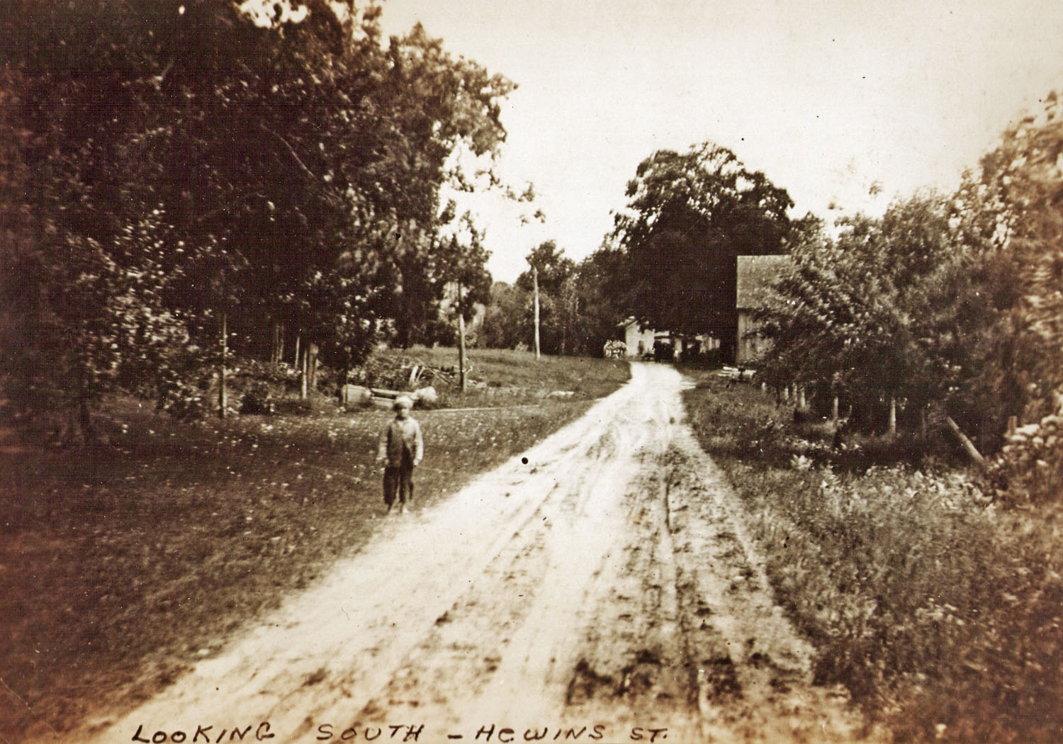 EARLY PHOTOGRAPH FROM THE PROPERTY LOOKING SOUTH ON HEWINS STREET