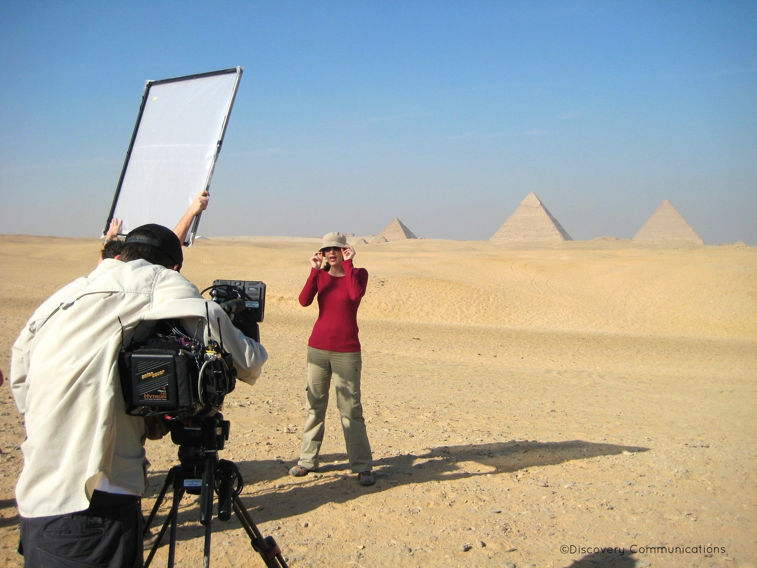  Shooting "Out of Egypt" with a spectacular backdrop of the pyramids. 
