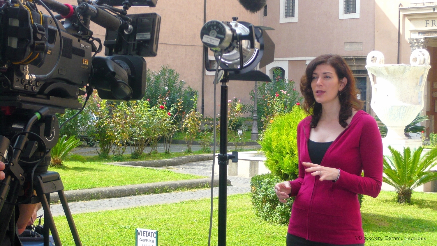  Filming a segment in Rome for "Out of Egypt." 