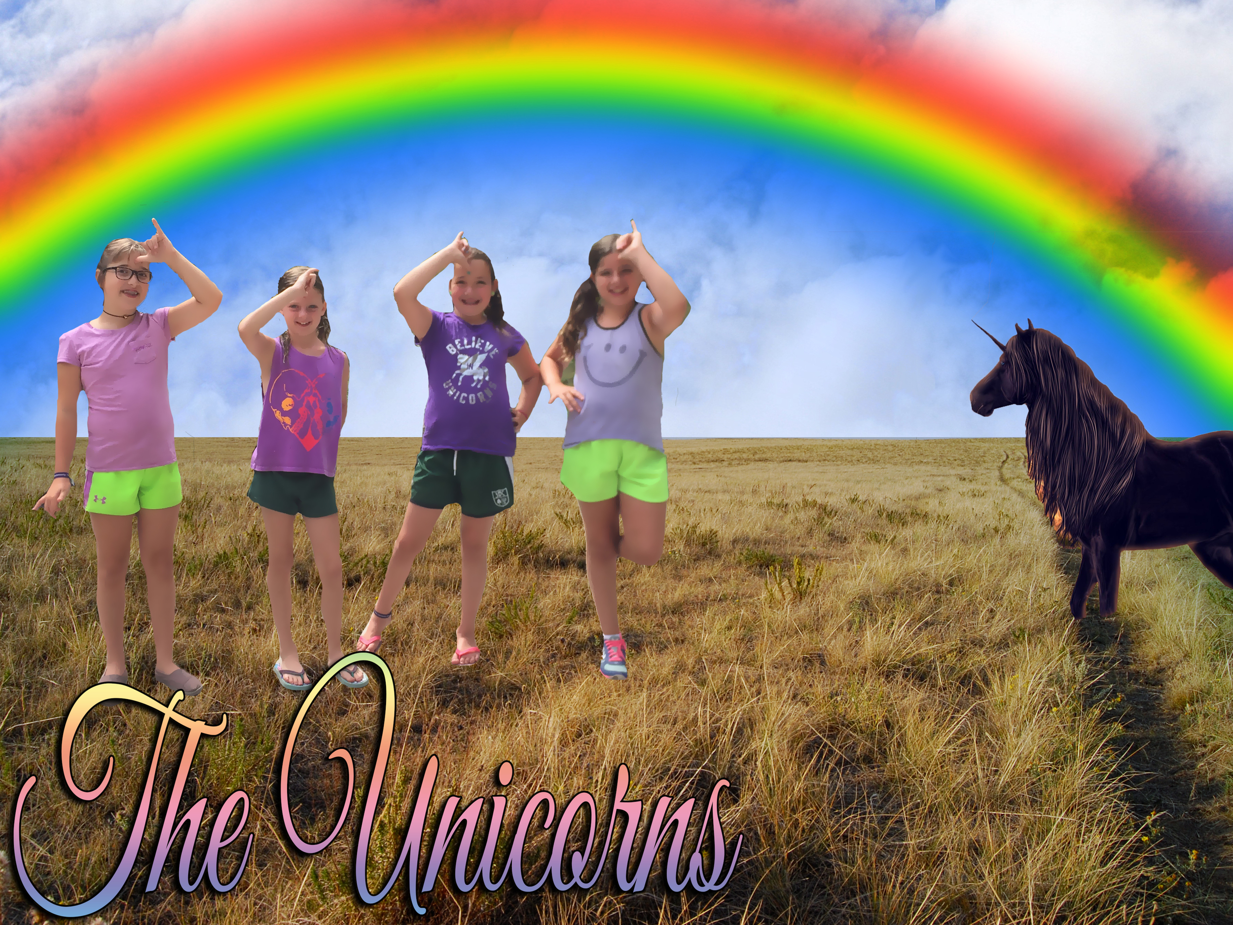 Olivia Dunn (livicorn), Shayna Freeman (shaynacorn), Eve Fishman (eveycorn), Julia Fishman (junicorn)