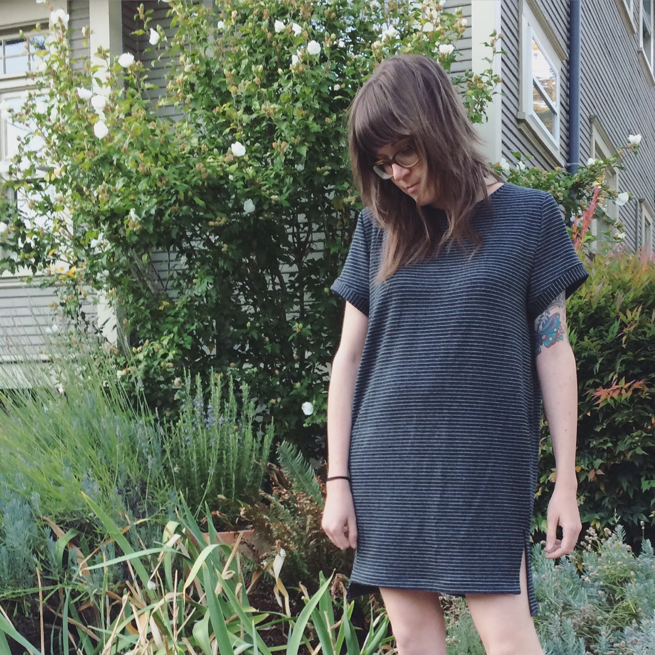 Inari Tee Dress by Named Patterns. US size 8, shortened by three inches.