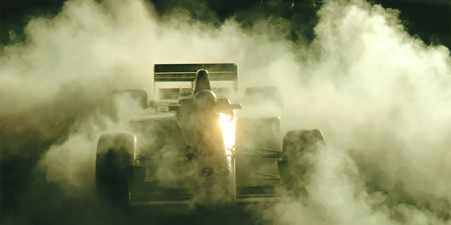u1146626773_A_sleek_F1_car_with_billowing_smoke_set_against_a_1bc667d6-d9ac-4d60-b920-7084073e9115_3.png