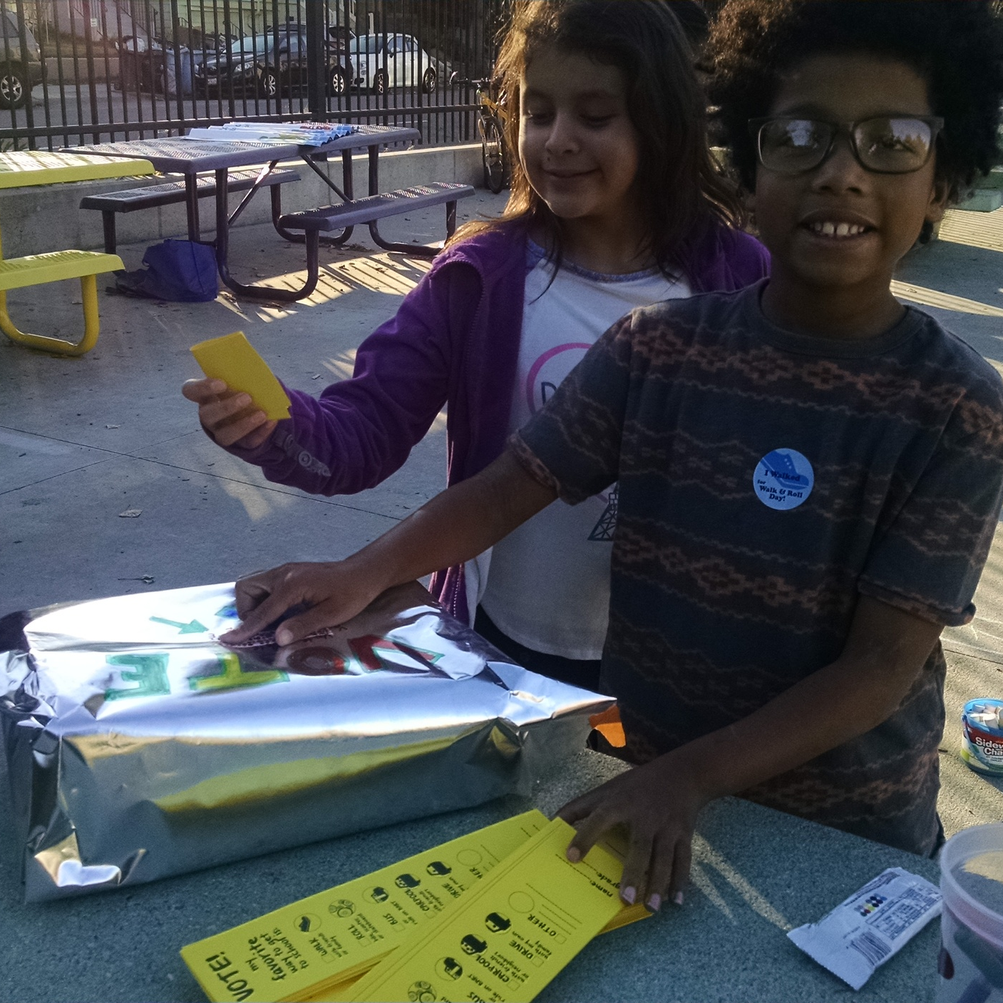 Don't forget to stop by the picnic tables before school on Walk & Roll Wednesdays! There's always something fun going on to celebrate. 