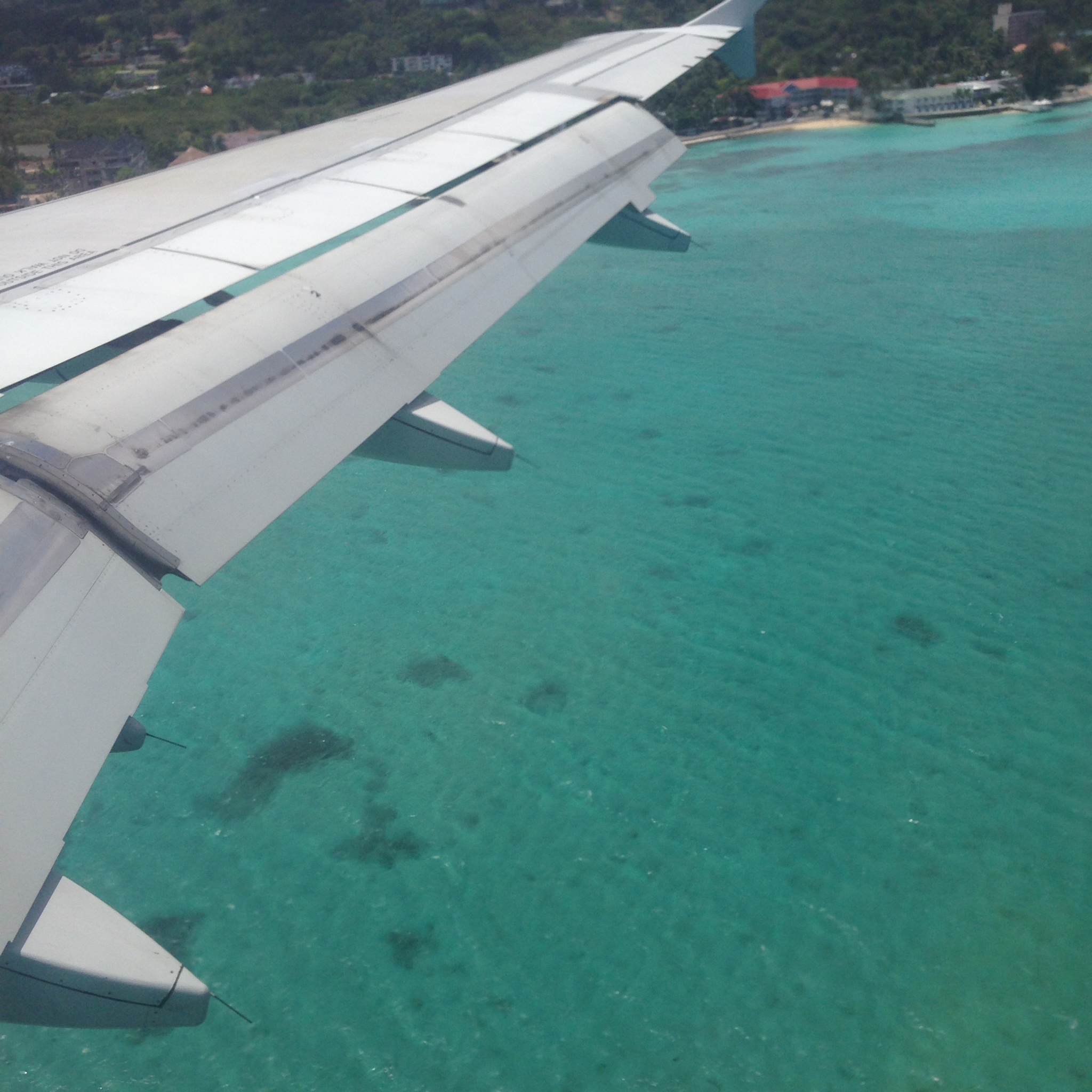 Flying into Montego Bay, Jamaica.