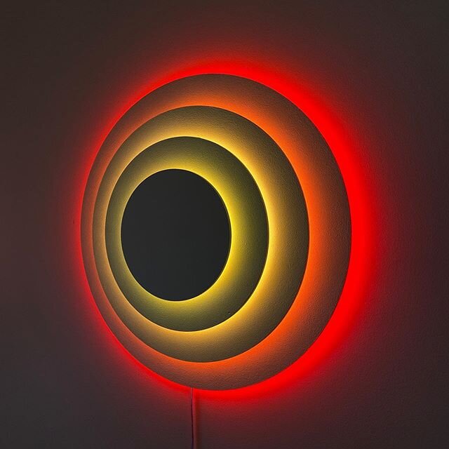 Went pretty deep down the led rabbit-hole today.. love simple shapes and the depth of colour that can be created with something so simple. #leds #circles #cones #disks #lightart #isoart #rgb #sk6812