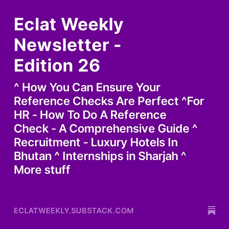 Eclat Weekly Newsletter - Edition 26