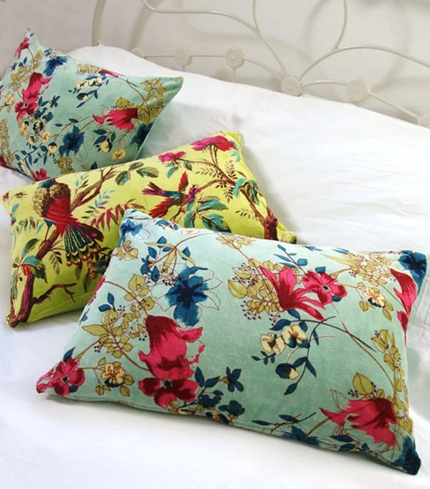 Red Lilly - aqua_and_lime_velvet_cushions2