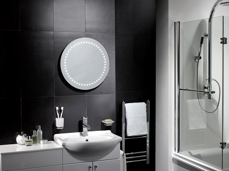 pebble grey illuminated mirror