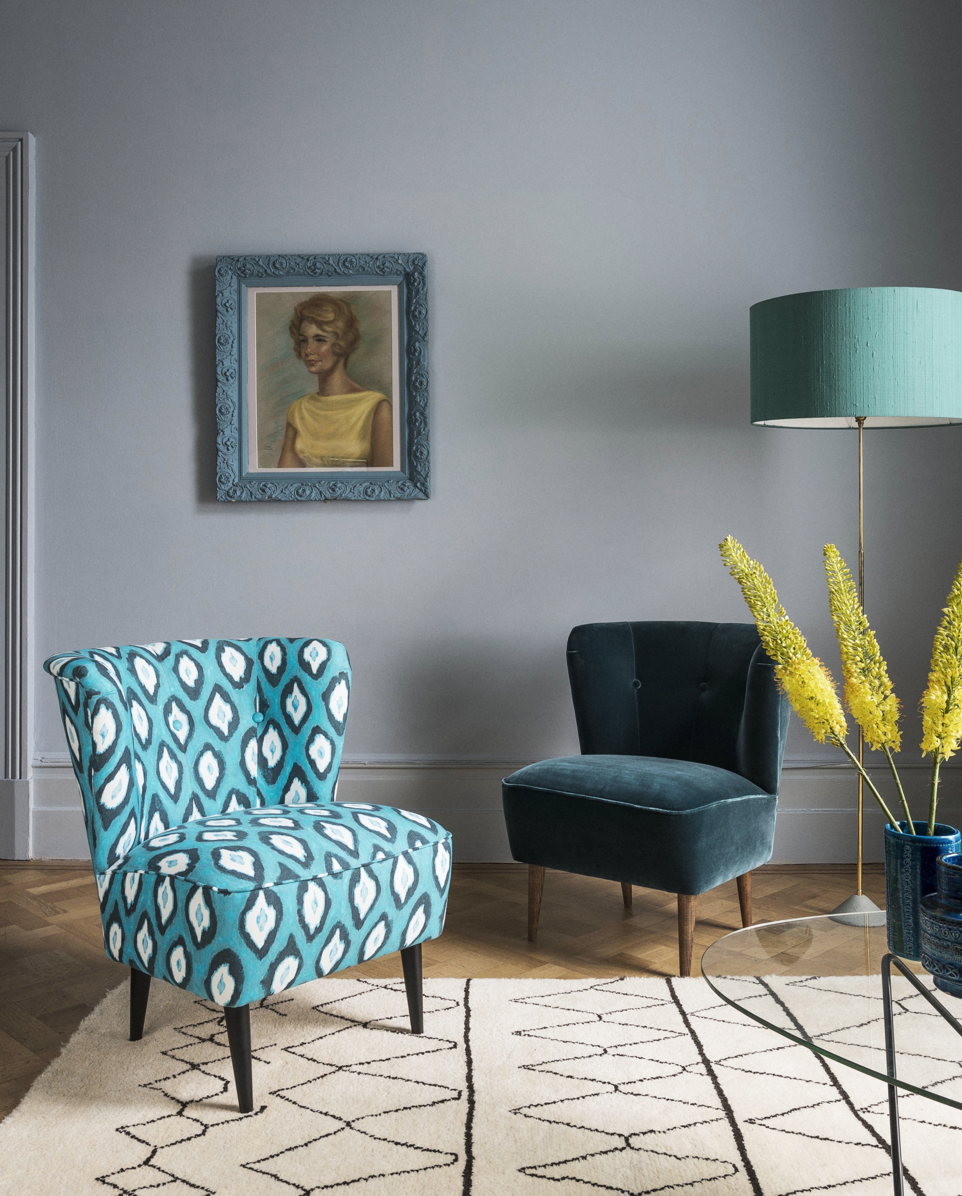 Betty armchair in Electric Ikat Teal £490