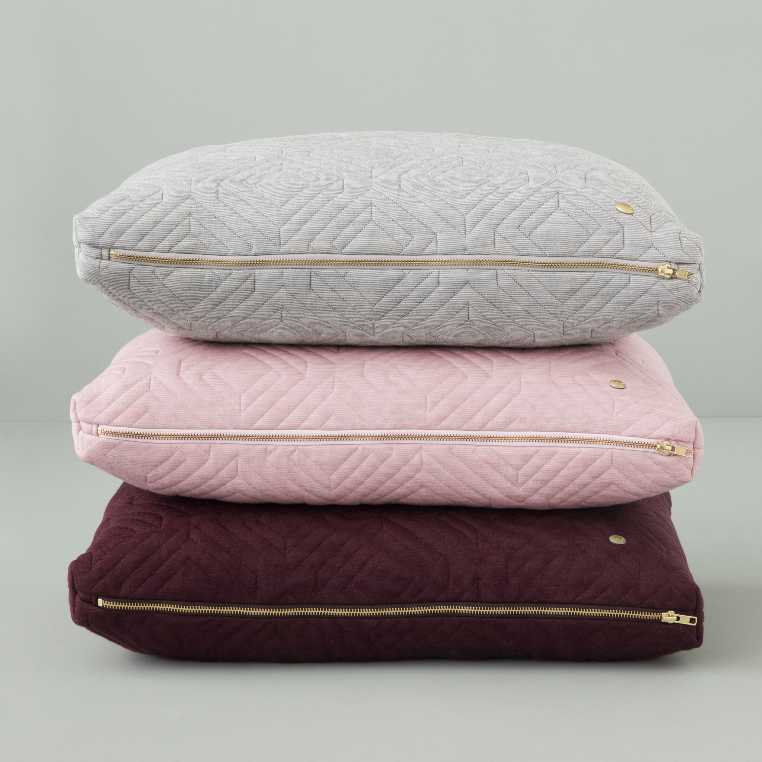 Quilted Cushion - Light Grey, Rose and Bordeaux £79 each