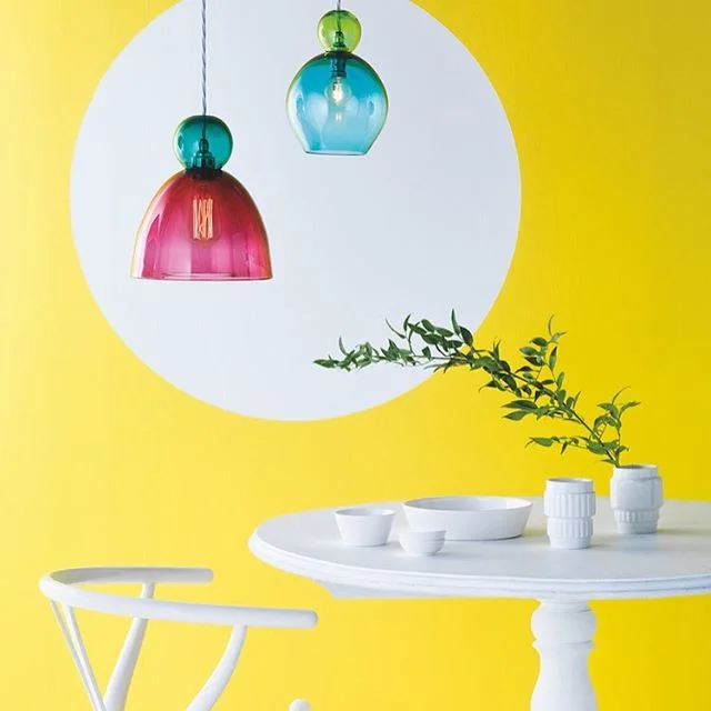 Gorgeous new Oshka pendants from @curiousastudio 💗💛💚 #newcollection #interiors #hearthomemag